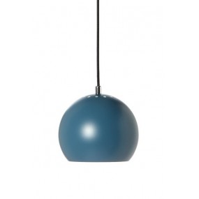 Závěsná lampa Ball, 18 cm, matná petrolejově modrá/bílá