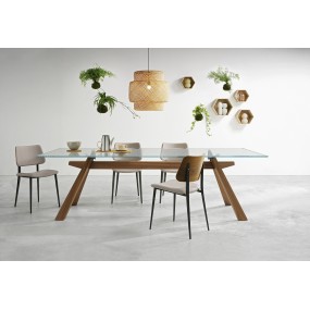 Stôl ZEUS s dreveným podstavcom