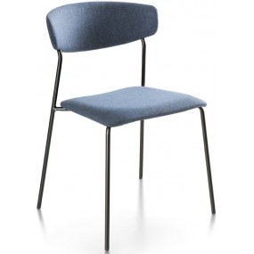 Kovová stolička Wolfgang - štvornohá, čalúnená