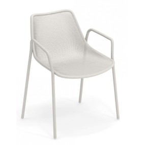 Chair with armrests ROUND 466 white - SALE