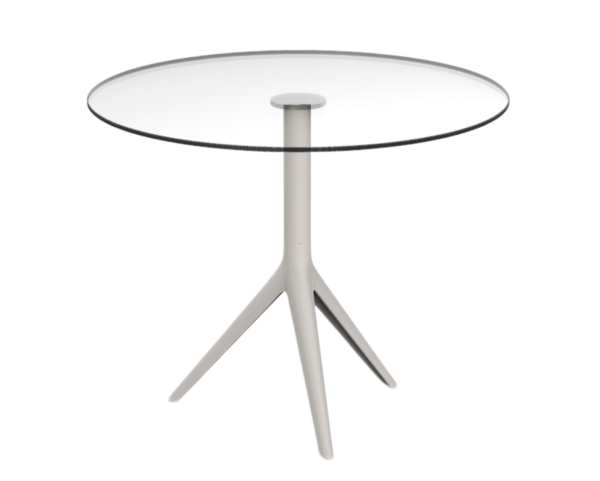 Round table MARI-SOL, glass top - various sizes (three-legged base)