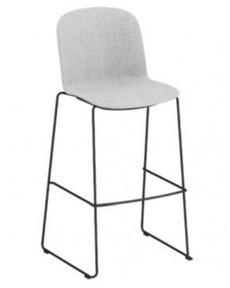 Levně INFINITI - Barová židle RELIEF - celočalouněná s ližinovou podnoží