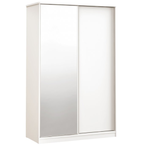 Skříň WHITE s posuvnými dveřmi a zrcadlem