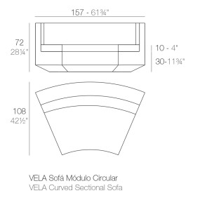 Modular element of the VELA sofa set