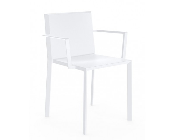 QUARTZ chair with armrests - white
