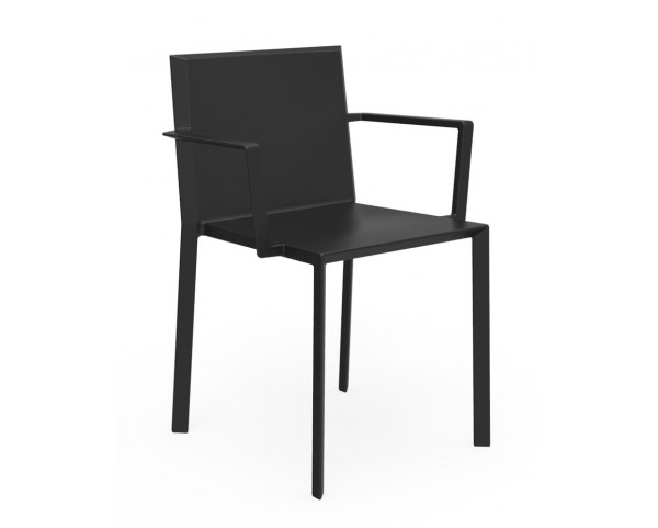 QUARTZ chair with armrests - black