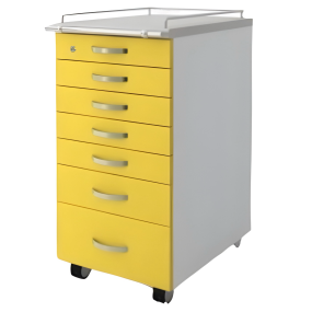 Mobile container for medical instruments with 7 drawers