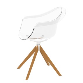Židle INCASSO - otočná dřevěná podnož
