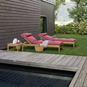 BARCODE RELAX lounger with removable cushion