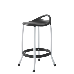 Barová stolička MAX - nízka, čierna/hliník