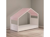 Detská posteľ s baldachýnom 90x200 cm Montes White ružová - 3