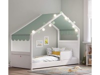 Detská posteľ s baldachýnom 90x200 cm Montes White zelená - 2