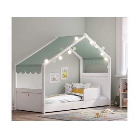 Detská posteľ s baldachýnom 90x200 cm Montes White zelená
