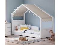 Dětská postel se stříškou 90x200 cm Montes White béžová - 2
