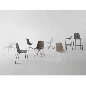 Barová židle ALHAMBRA vysoká, černobílá/chrom