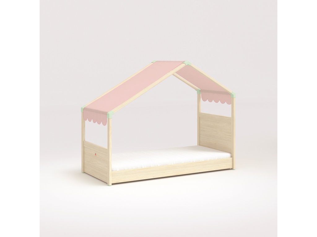 Levně ČILEK - Dětská postel se stříškou 90x200 cm Montes Natural růžová
