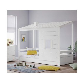Children's house bed 90x200 cm Montes White