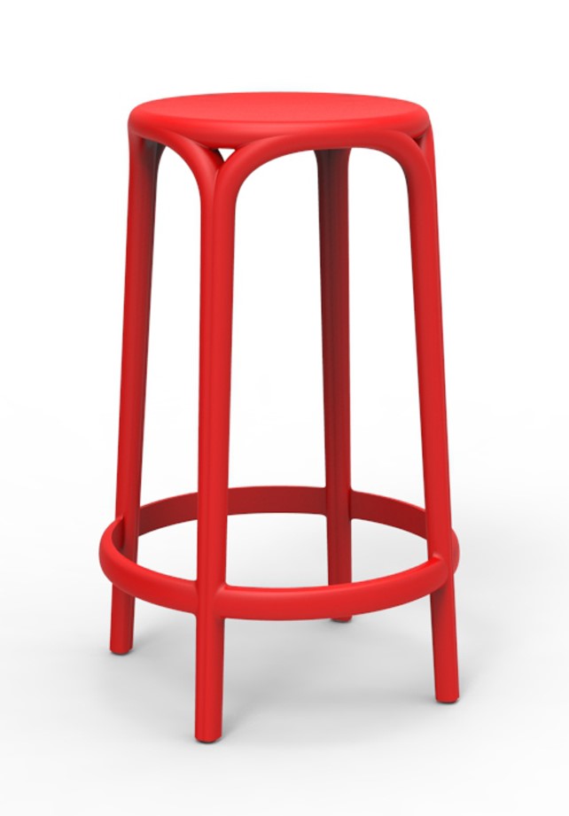 Levně VONDOM - Nízká barová židle BROOKLYN - červená