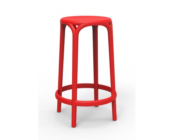 Nízka barová stolička BROOKLYN - červená