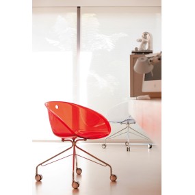 Chair GLISS 968 DS on wheels - transparent smoke