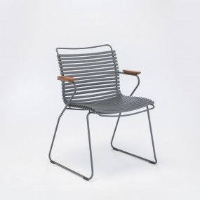 CLICK chair with armrests, dark grey