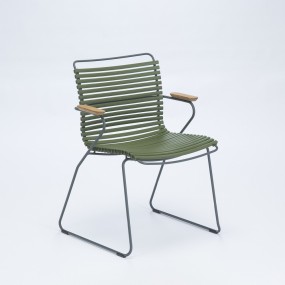 CLICK chair with armrests, olive green
