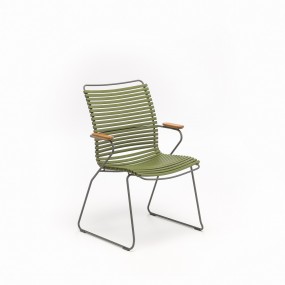 Židle CLICK s područkami vyšší, olivově zelená