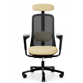 Židle SOFI 7500 černá s područkami a s opěrkou hlavy, vyšší sedák