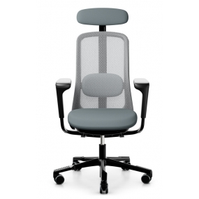 SoFi chair black with armrests and headrest, lower seat
