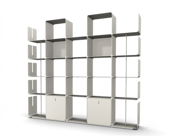 Metal bookcase CWAVE, two drawers