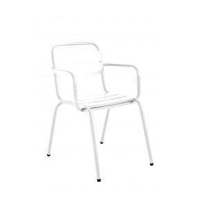 Židle BARCELONETA s područkami - bílá