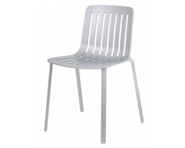 Židle PLATO - šedá metalická