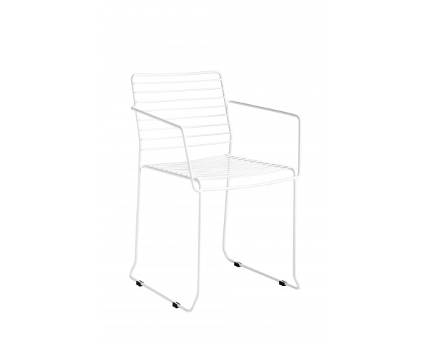 TARIFA chair with armrests - white