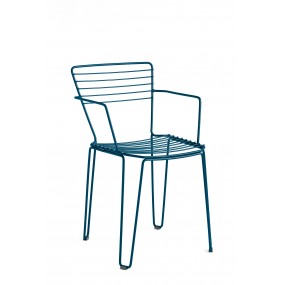 Židle MENORCA s područkami - tmavě modrá