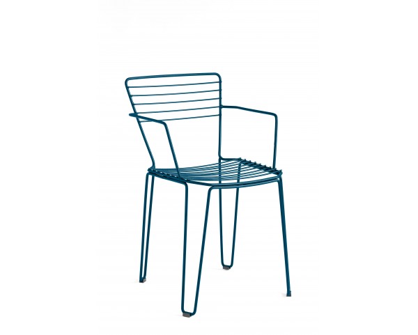 Židle MENORCA s područkami - tmavě modrá