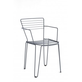 Židle MENORCA s područkami - světle šedá