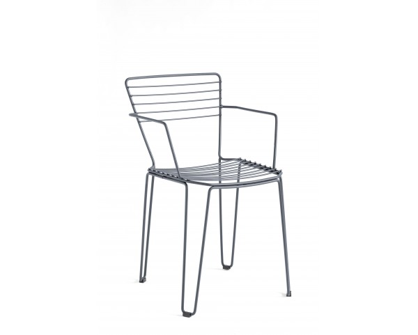 MENORCA chair with armrests - light grey