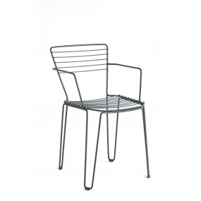 Židle MENORCA s područkami - šedá