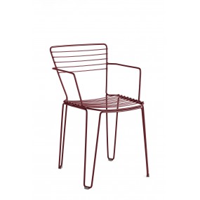MENORCA chair with armrests - burgundy
