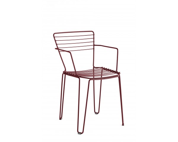 MENORCA chair with armrests - burgundy