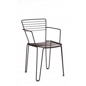 MENORCA chair with armrests - brown
