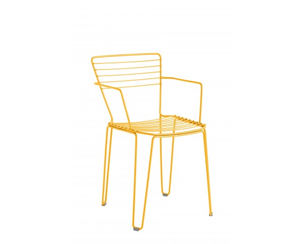 Židle MENORCA s područkami - žlutá