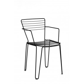 Židle MENORCA s područkami - černá