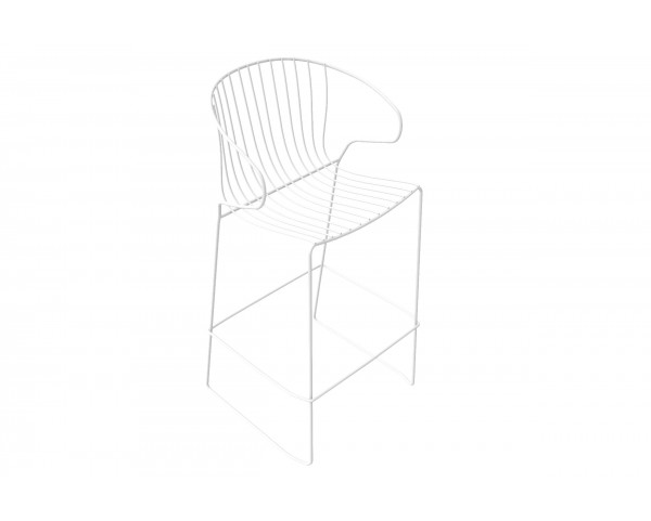 Barová židle BOLONIA nízká - bílá