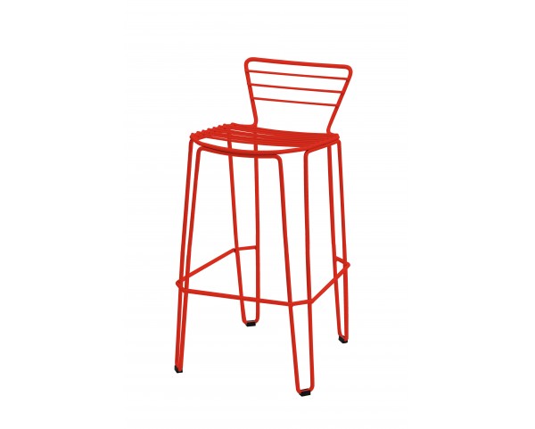 Nízka barová stolička MENORCA - červená