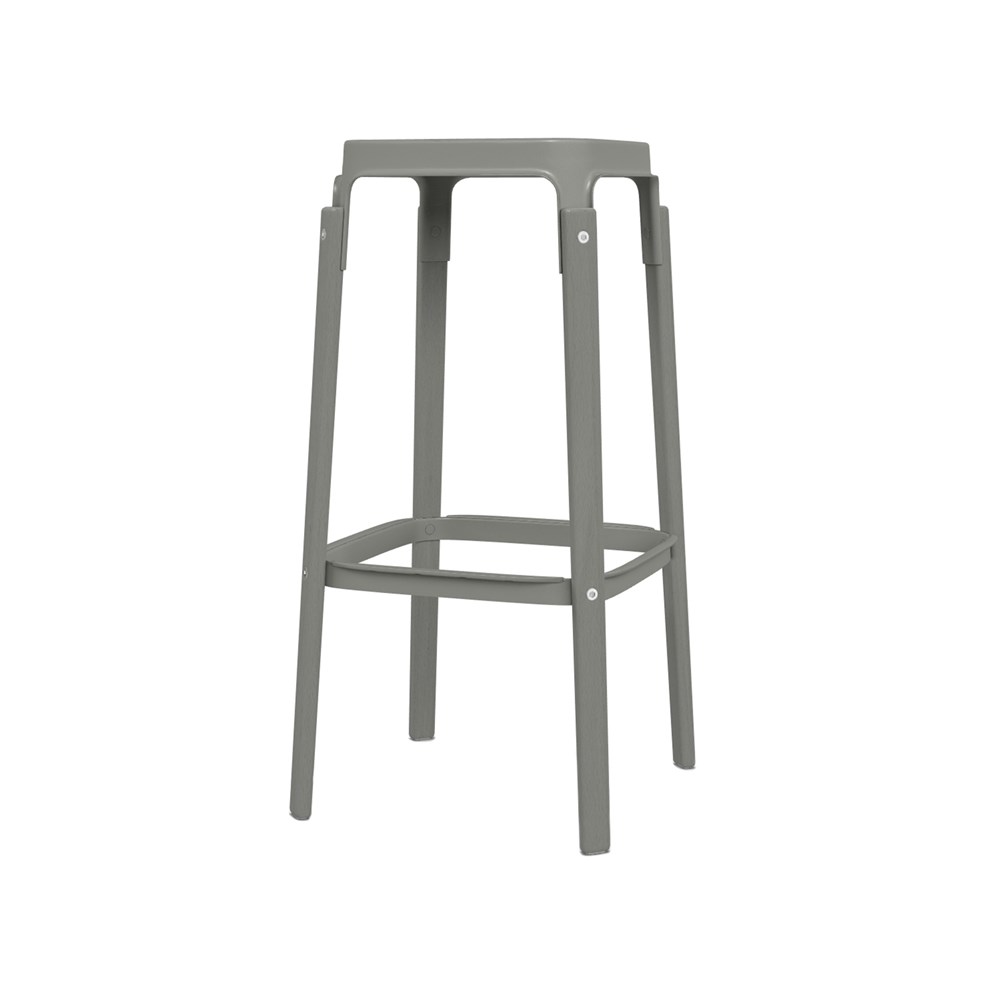Levně MAGIS - Barová židle STEELWOOD STOOL vysoká - šedá