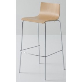 Barová stolička LILÀ - nízka, buk/chróm