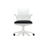 Židle Spoon na kolečkách - bílá, černá - 2
