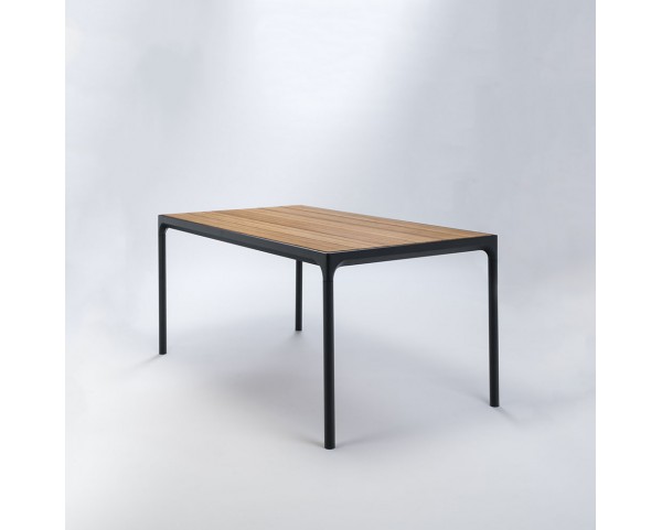 Stôl FOUR, 160 cm, bambus / čierny rám
