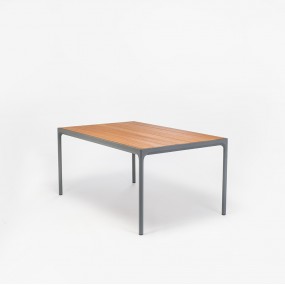 Stôl FOUR, 160 cm, bambus / sivý rám